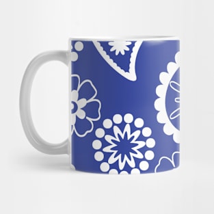 Mandala Pattern Blue and White Halloween Fall Autumn Season Mug